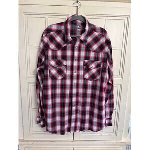 Cinch size XL modern fit plaid western style pearl snap shirt